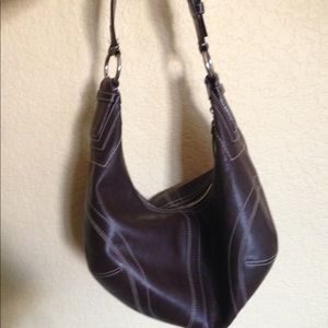 Coach brown leather hobo bag